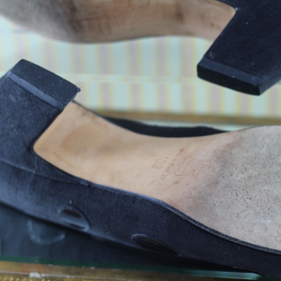 Paloma Linen and Leather Polka Dot Shoes - Picture 6 of 14
